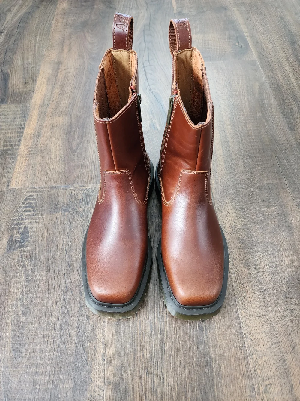 Dr. Martens Chestnut Brown Leather Side-Zip AMAAYAH LO Boots - Picture 5 of 10